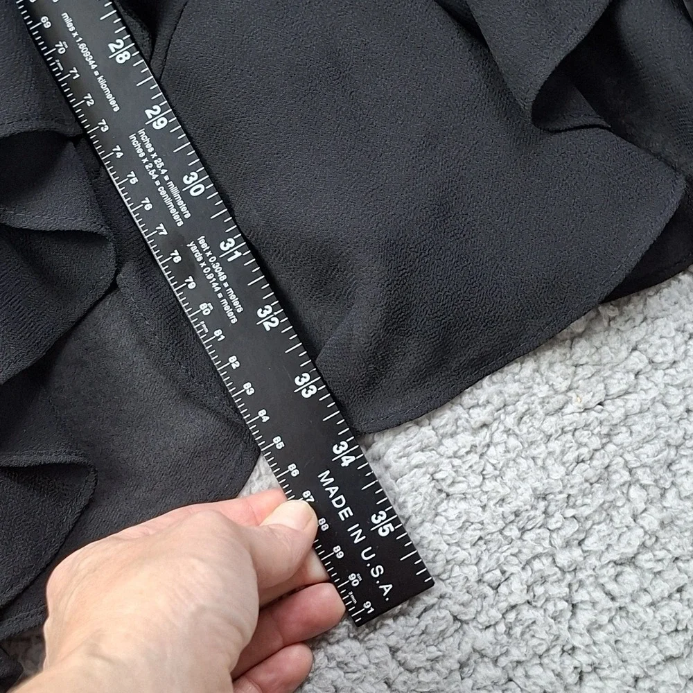 Vintage Metaphor Black Layered Ruffle Hem Fit and Flare Skirt Sz XL Dressy